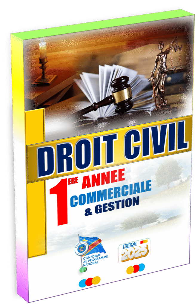 Découvrez le manuel de Droit Civil 2ème année CG, spécialement conçu pour l’option Commerciale & Gestion et parfaitement aligné sur le programme EPST pour la rentrée scolaire 2025. Ce support pédagogique accompagne les élèves congolais dans l’acquisition des notions fondamentales du droit civil, essentielles pour leur réussite scolaire et leur compréhension du cadre juridique national.