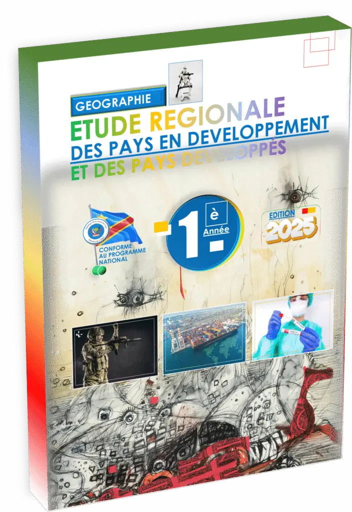 Préparez la rentrée scolaire 2025 avec le manuel Géographie – 1ère année, conforme au programme EPST. Cette édition 2025 propose une initiation concrète à la géographie à travers l’étude du milieu local et régional, la lecture de cartes et l’analyse des principaux repères géographiques. Pensé pour l’enseignement secondaire en RDC, ce manuel développe chez l’élève des compétences fondamentales : observation, lecture de plans et cartes, orientation, et compréhension de l’environnement physique, humain et économique du pays. Idéal pour renforcer la connaissance du territoire congolais et intégrer les bases de la géographie africaine