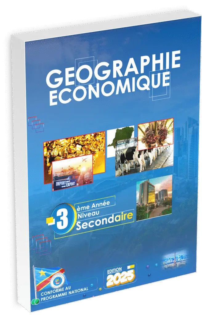 Préparez la rentrée scolaire 2025 avec le manuel Géographie – 3ème année, conforme au programme EPST. Cette édition 2025 propose un contenu structuré facilitant l’étude comparative des pays en développement et des pays avancés, en partant des réalités africaines et congolaises. Le manuel guide élèves et enseignants du secondaire vers une meilleure compréhension du développement, des dynamiques territoriales et de l’action humaine sur l’environnement, tout en favorisant l’acquisition de compétences de localisation, d’observation et d’analyse critique. Idéal pour renforcer la citoyenneté et la connaissance du milieu, il accompagne l’élève dans la découverte des enjeux géographiques modernes et le place au cœur du curriculum national.