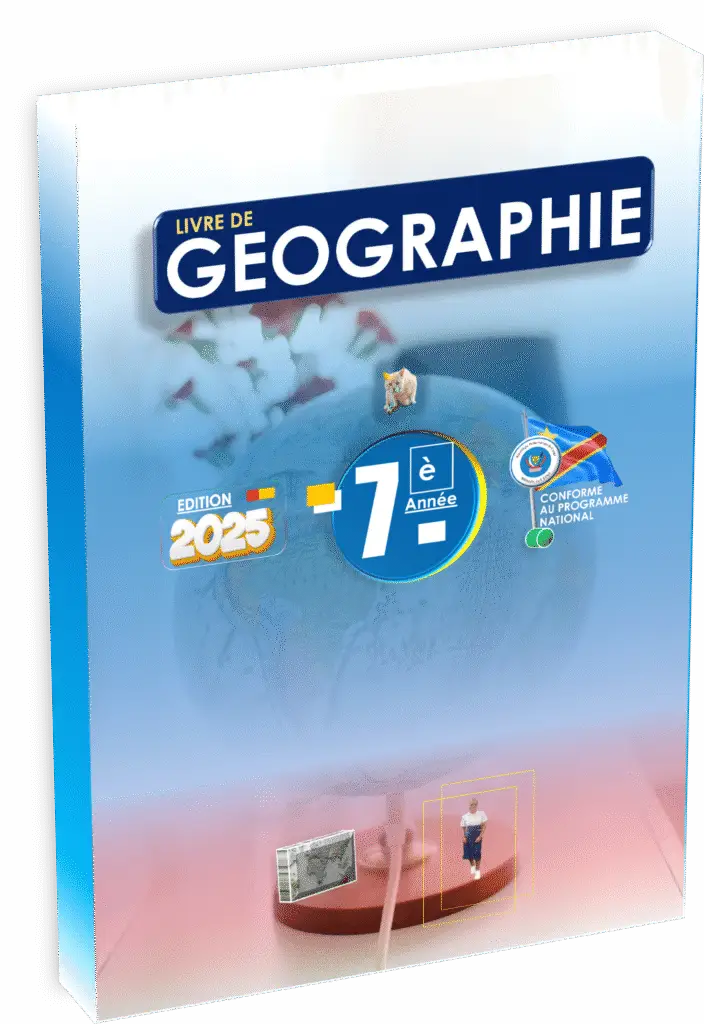 Préparez sereinement la rentrée scolaire 2025 avec le manuel Géographie – 7ème année, strictement conforme au programme EPST. Cette édition 2025, composée de 188 pages, intègre une progression adaptée pour développer chez les élèves congolais des compétences solides en observation, analyse du territoire, lecture de cartes et compréhension des dynamiques physiques et humaines du milieu local et africain. Le manuel comprend des exercices, des questions/réponses, et propose une structuration pédagogique innovante pour répondre aux exigences éducatives actuelles et accompagner enseignants et élèves du cycle secondaire en RDC