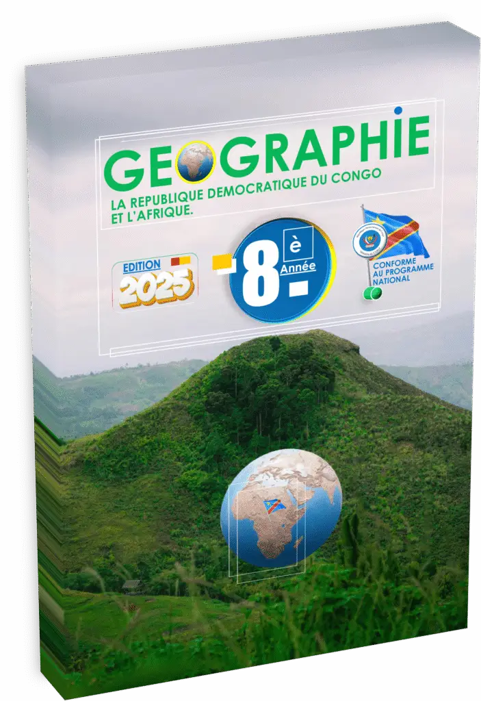 Préparez la réussite à la rentrée scolaire 2025 avec le manuel Géographie – 8ème année, strictement conforme au programme EPST. L’édition 2025 accompagne enseignants et élèves du secondaire à travers une approche actualisée mettant l’accent sur la connaissance approfondie du territoire congolais (relief, hydrographie, climats, ressources) et ses dynamiques humaines et économiques. Le manuel propose des contenus enrichis, des exercices axés sur l’observation, la comparaison, l’analyse critique, ainsi qu’une pédagogie adaptée à la réalité éducative en RDC pour renforcer une citoyenneté responsable et le respect de l’environnement.