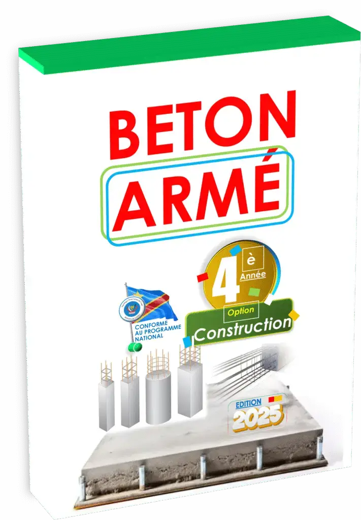 Maîtrisez toutes les bases pratiques et théoriques du béton armé grâce au manuel officiel destiné à la 4ème année Construction, strictement conforme au programme EPST et pensé pour la réussite de la rentrée scolaire 2025 en RDC. Cet ouvrage pédagogique de 300 pages propose des explications adaptées au contexte congolais, enrichies d’exercices, quiz, images et schémas pour garantir une parfaite assimilation des grands principes techniques.