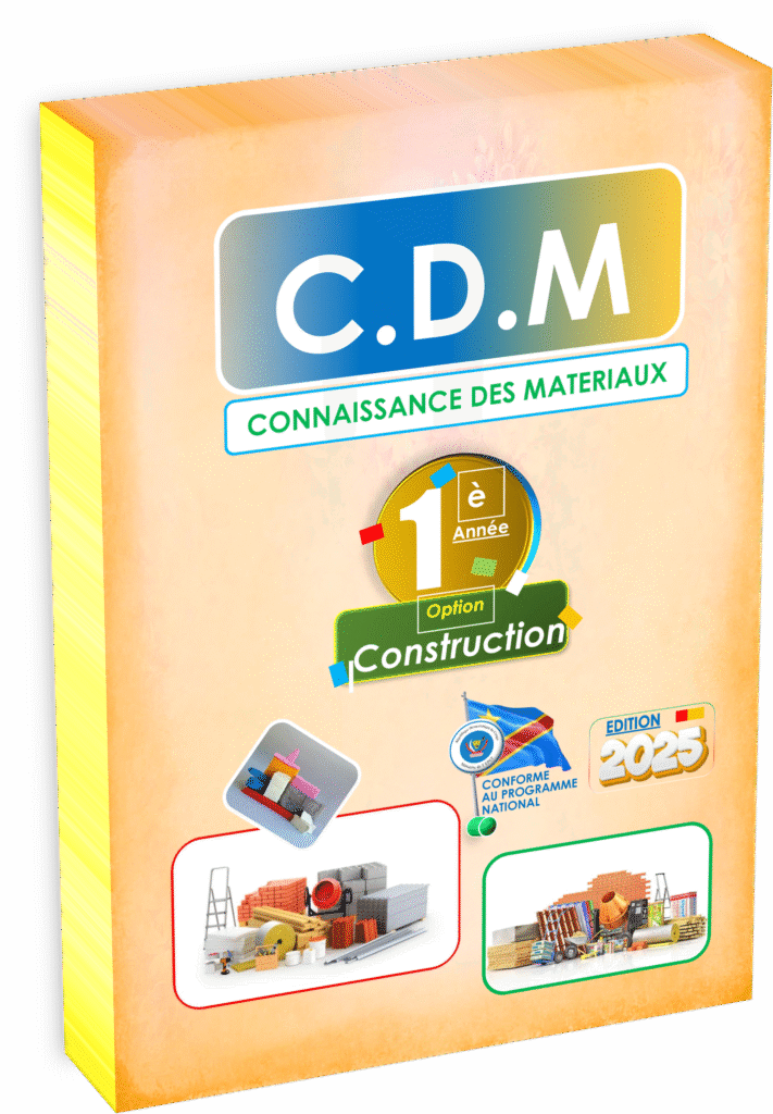 Découvrez le manuel "Connaissance des matériaux – 1ère année Construction", conforme au programme EPST et parfaitement adapté à la rentrée scolaire 2025. Ce guide essentiel d’édition 2025 propose une introduction claire aux matériaux utilisés dans le secteur du bâtiment en RDC, permettant aux élèves et enseignants d’acquérir les bases indispensables pour réussir leur parcours en techniques de construction.