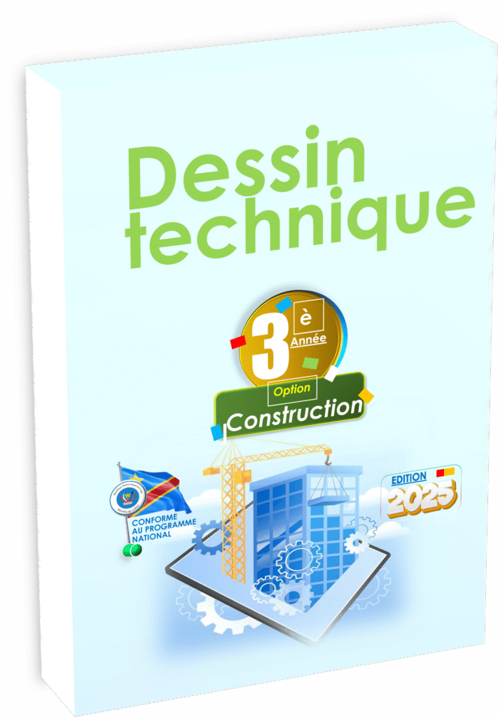 Maîtrisez les compétences clés du dessin technique en 3e année option construction grâce à ce manuel scolaire conforme au programme EPST. L’ouvrage offre un parcours pédagogique pensé pour la rentrée scolaire 2025 et parfaitement aligné avec les attentes du secteur du bâtiment en RDC.