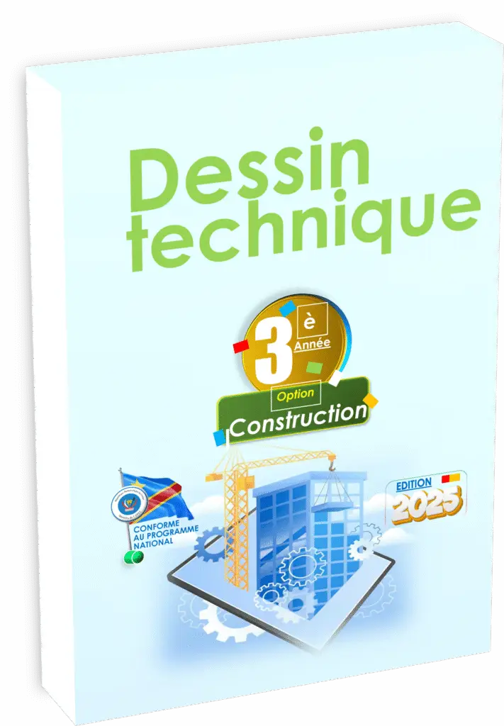 Maîtrisez les compétences clés du dessin technique en 3e année option construction grâce à ce manuel scolaire conforme au programme EPST. L’ouvrage offre un parcours pédagogique pensé pour la rentrée scolaire 2025 et parfaitement aligné avec les attentes du secteur du bâtiment en RDC.