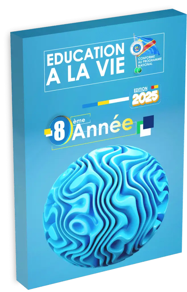 Préparez la rentrée scolaire 2025 avec le manuel Éducation à la Vie – 8ème année, conforme au nouveau programme EPST. Cette édition 2025, enrichie de 130 pages d’exercices et de Q&R, fournit aux élèves et enseignants un support pédagogique de référence pour renforcer les compétences de vie, la citoyenneté active, et l’intégration sociale dans le secondaire en RDC. Pratique et accessible, ce manuel accompagne efficacement le cycle terminal avant l’orientation en options spécialisées