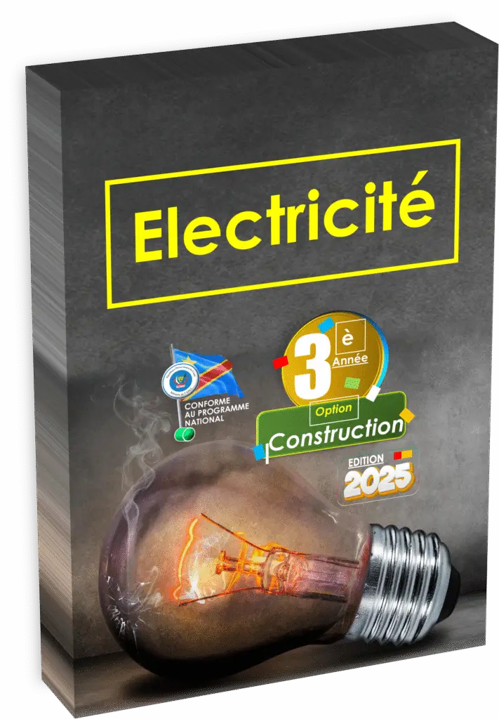 Initiez les élèves à l’essentiel de l’électricité appliquée à la construction, à travers ce manuel officiel conçu spécialement pour la 3ème année Construction, totalement conforme au programme EPST et spécifiquement pensé pour la rentrée scolaire 2025 en RDC. Cet ouvrage expose les bases scientifiques et techniques nécessaires à la compréhension, l’utilisation et l’entretien des installations électriques dans le secteur du bâtiment.