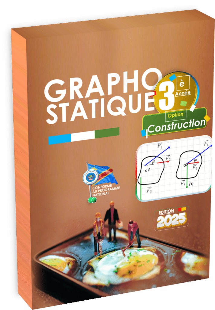 Maîtrisez la graphostatique appliquée au secteur de la construction grâce à ce manuel officiel destiné à la 3ème année Construction, rigoureusement conforme au programme EPST et spécialement conçu pour répondre aux exigences de la rentrée scolaire 2025 en RDC. Cet ouvrage pédagogique initie les élèves aux méthodes graphiques de résolution des problèmes de statique, essentielles pour la compréhension des forces sur les structures et l’acquisition des compétences requises pour le BTP.