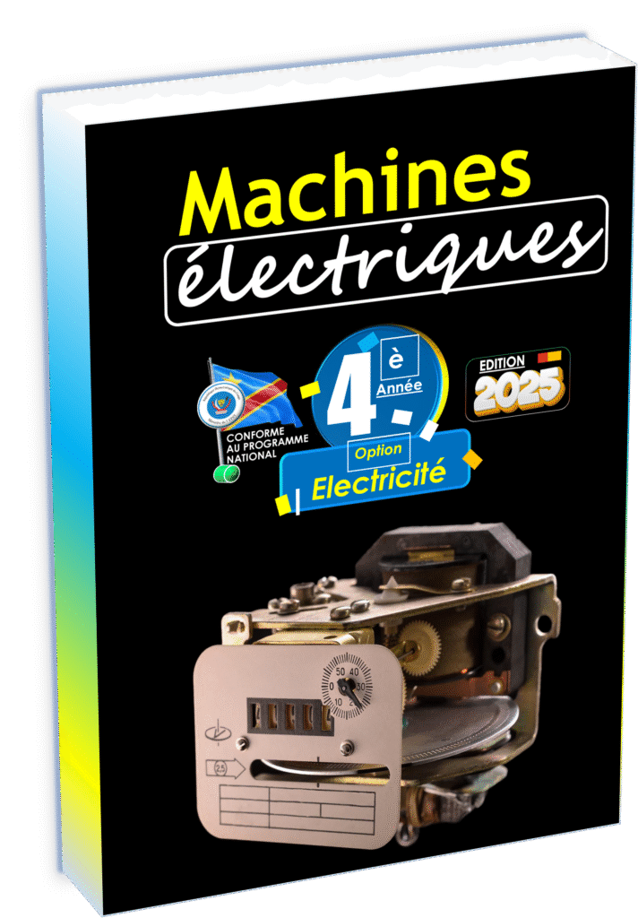 Découvrez le manuel de machines électriques conçu pour les élèves de quatrième année de la filière électricité, en parfaite conformité avec le programme EPST en République démocratique du Congo. Cet ouvrage actualisé pour la rentrée scolaire 2025 est l’outil pédagogique de référence pour comprendre en profondeur les mécanismes et les applications des machines électriques industrielles et domestiques.