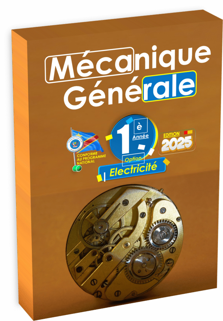 Plongez dans le manuel de mécanique générale dédié à la première année de la filière électricité, conçu en totale conformité avec le programme EPST en République démocratique du Congo. Ce guide pédagogique de référence, pensé pour la rentrée scolaire 2025, développe une approche progressive des grands principes mécaniques essentiels à la formation des élèves du secondaire technique.