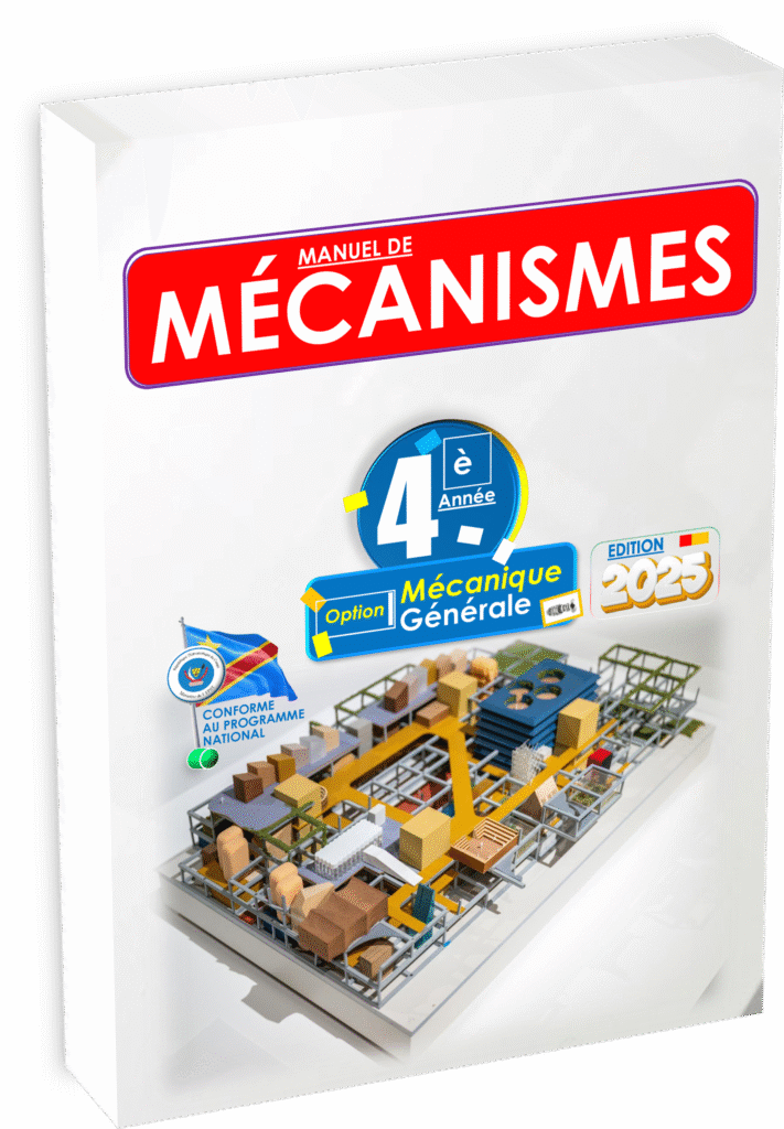 Découvrez le manuel scolaire « Mécanismes – 4ème Mécanique Générale », édition 2025, spécialement conçu pour accompagner la rentrée scolaire 2025 en RDC. Conforme au programme EPST, cet ouvrage propose des explications claires, des exercices interactifs et des schémas accessibles pour maîtriser les mécanismes essentiels du cycle industriel. Parfait pour la réussite au cursus technique, il intègre les nouveautés du programme national et prépare efficacement aux évaluations