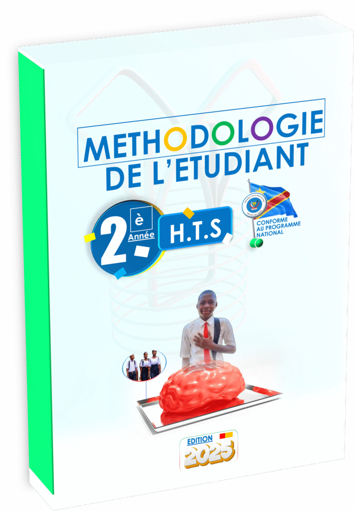 Initiez-vous aux stratégies d’apprentissage efficaces avec le manuel officiel “Méthodologie de l’étudiant” destiné à la 2e année techniques sociales. Adapté au programme EPST, édition 2025, ce guide accompagne chaque élève dans la maîtrise des méthodes de travail scolaire, l’organisation personnelle et la gestion des projets collectifs en contexte congolais.