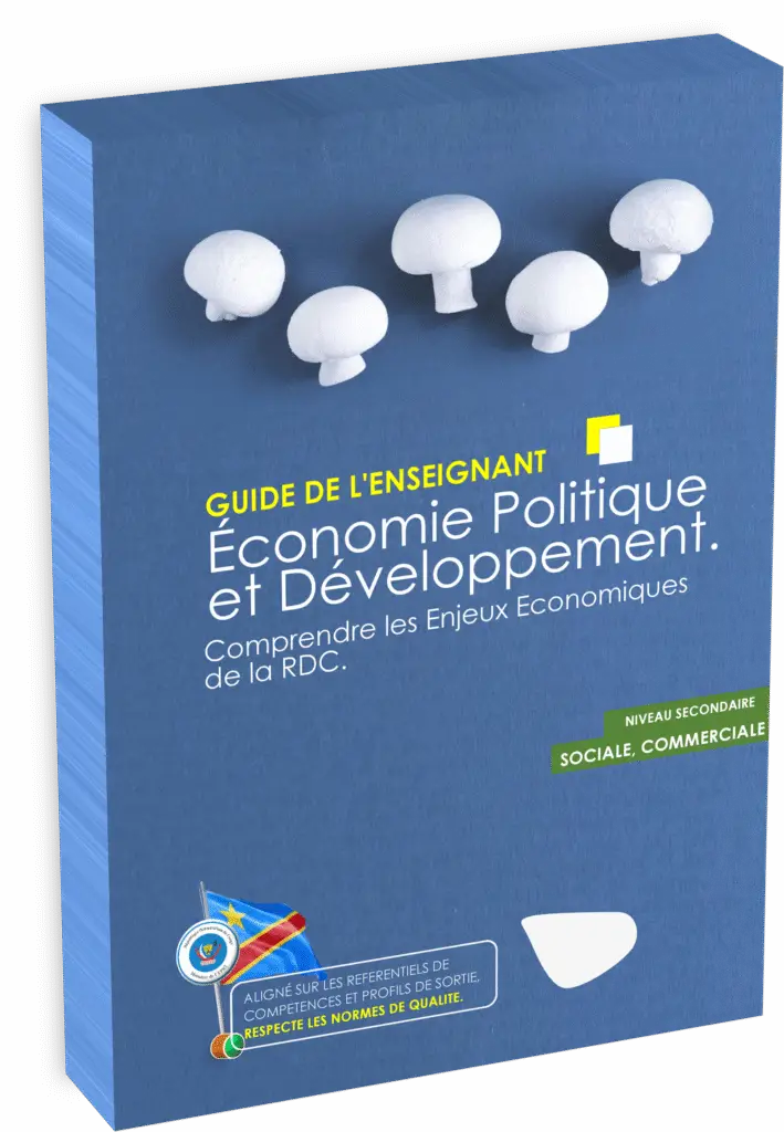 Découvrez le Guide pédagogique – Économie de développement, édition 2025, conçu pour outiller les enseignants et élèves de RDC conformément au programme EPST. Ce guide actualisé intègre les enjeux des transformations économiques et les priorités éducatives de la rentrée scolaire 2025.