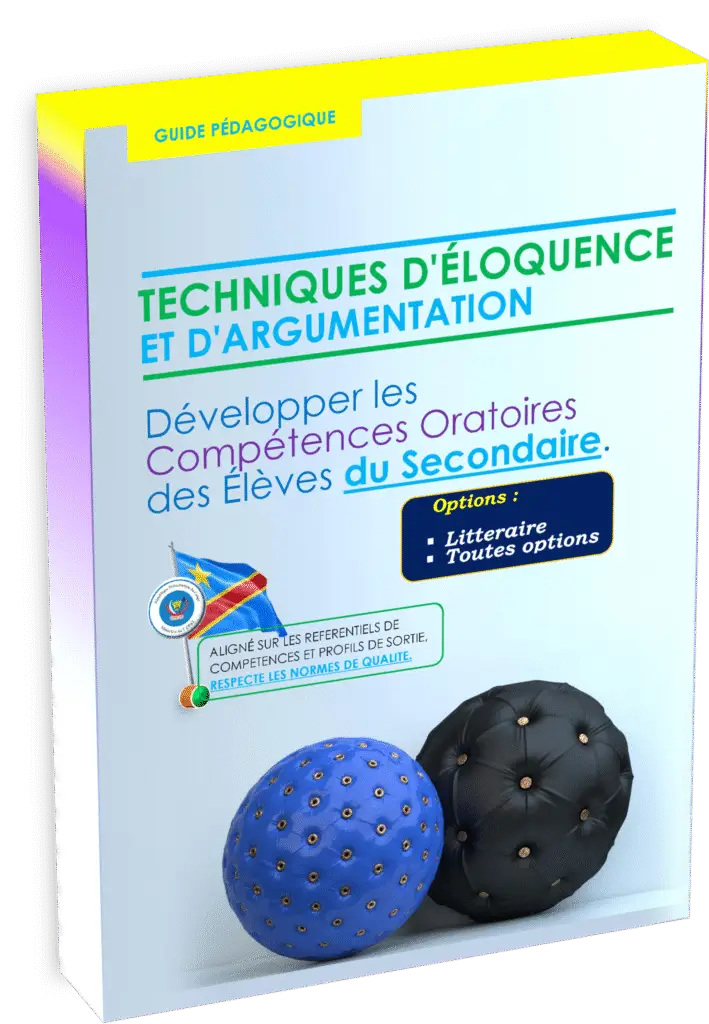 Découvrez le Guide pédagogique – Éloquence et Argumentation, édition 2025, essentiel pour développer les compétences oratoires des élèves en RDC et parfaitement conforme au programme EPST. Ce manuel adapté à la rentrée scolaire 2025 propose une approche contemporaine, mettant l’accent sur la prise de parole, la construction d’arguments solides et la valorisation des débats contradictoires dans le contexte éducatif congolais.