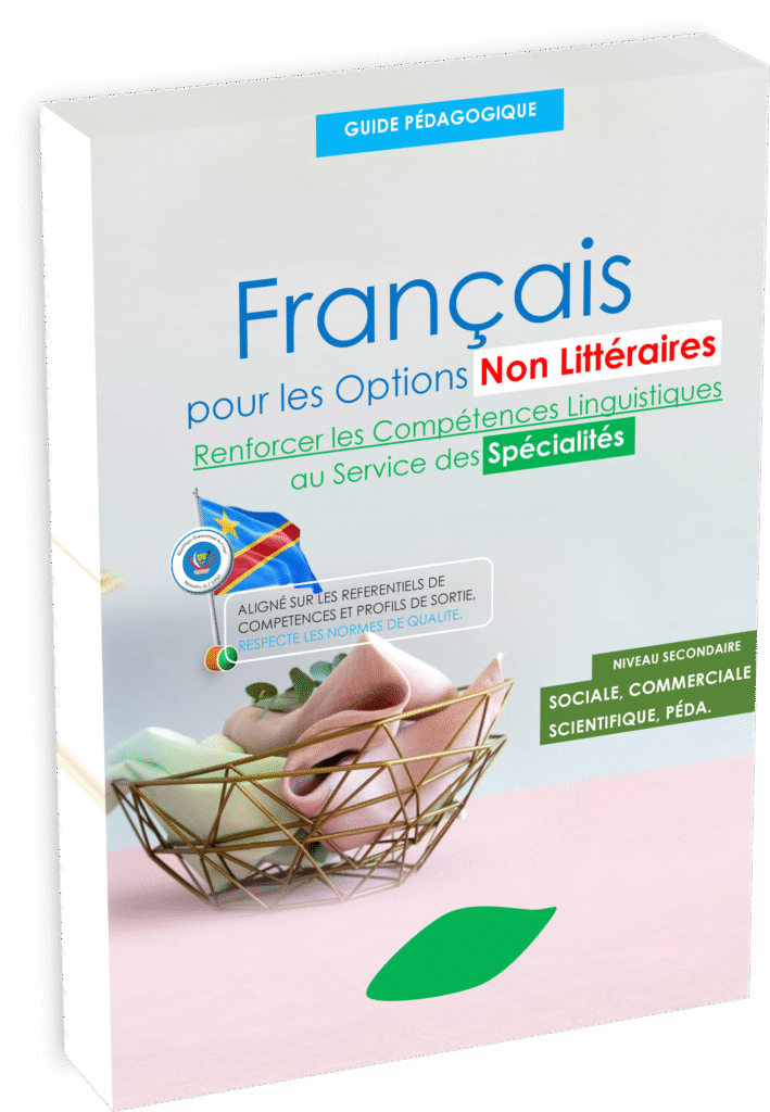 Découvrez le Guide pédagogique – Français, édition 2025, conçu spécifiquement pour accompagner les enseignants de RDC dans la mise en œuvre du programme EPST. Adapté à la diversité linguistique et culturelle congolaise, ce manuel s’aligne sur les exigences de la politique nationale des manuels scolaires et sur les objectifs de la rentrée scolaire 2025.