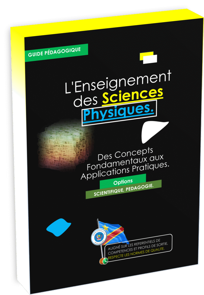 Découvrez le Guide pédagogique sciences physiques conçu pour accompagner enseignants, formateurs et élèves dans l’éducation de base et l’enseignement secondaire en République Démocratique du Congo. Ce guide, conforme aux programmes scolaires officiels EPST Congo et au programme national éducation RDC, met l’accent sur une pédagogie innovante structurée par l’approche par compétences (APC).