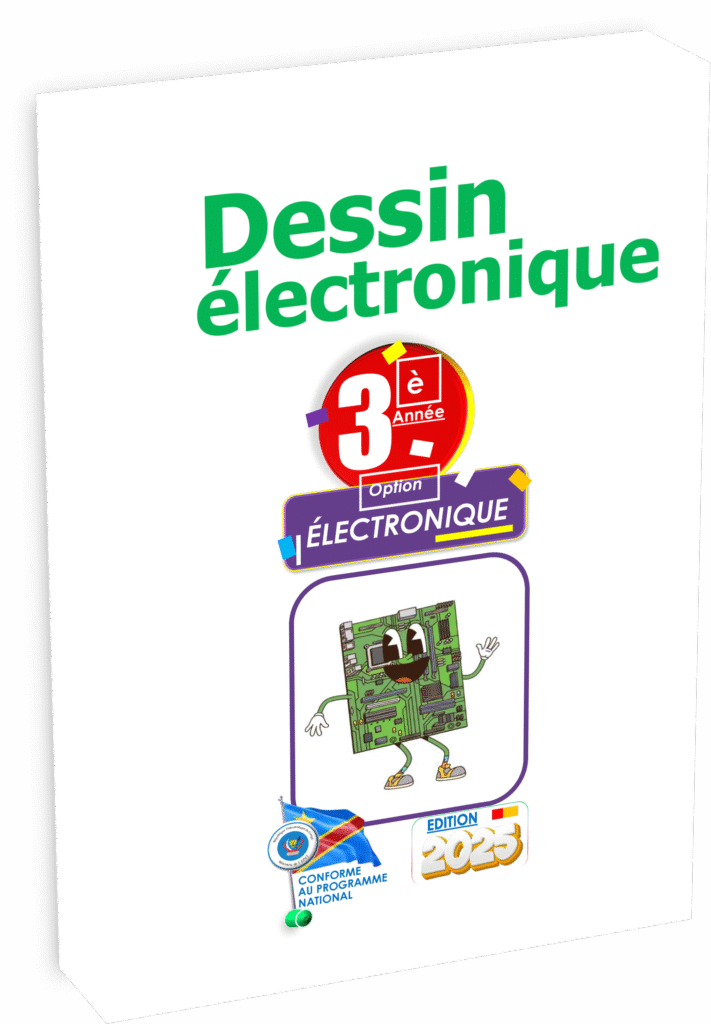 Explorez le manuel « Dessin Électronique 3ᵉ année Électronique », conçu selon le programme EPST pour la rentrée scolaire 2025 en RDC. Ce manuel accompagne efficacement les élèves dans l’apprentissage des techniques de représentation graphique indispensables en électronique, tout en préparant les candidats aux Items EXETAT avec des exercices adaptés au contexte congolais.