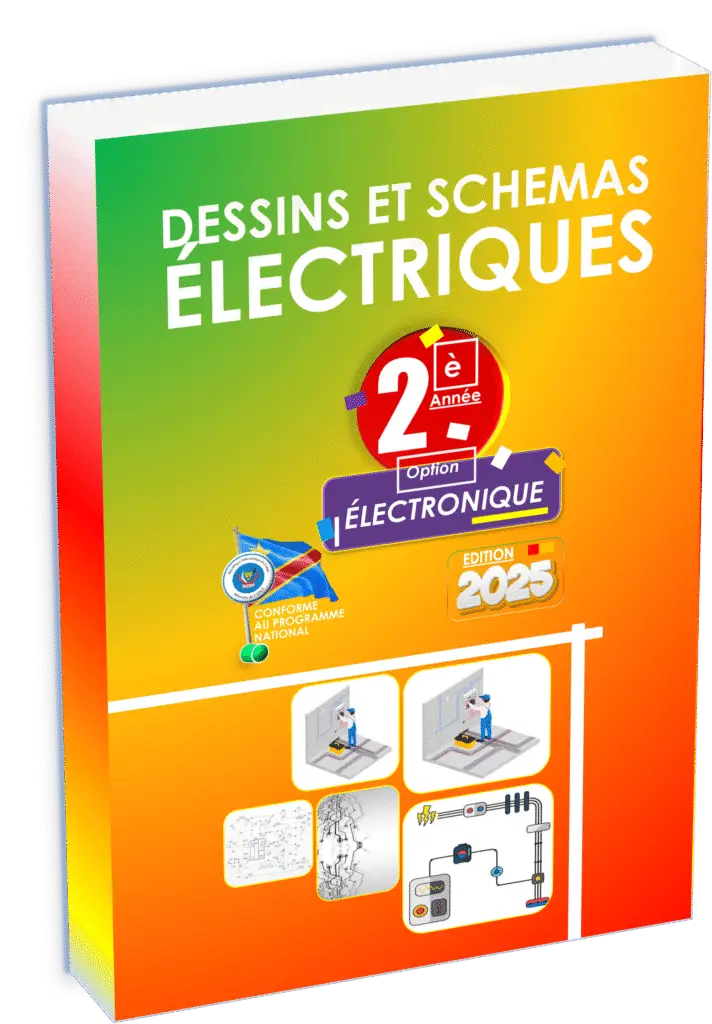 Découvrez le manuel « Dessins et Schémas Électriques 2ᵉ année Électronique », entièrement conforme au programme EPST RDC pour la rentrée scolaire 2025. Ce support pédagogique structurant est conçu pour accompagner élèves et enseignants dans la maîtrise de la représentation graphique et de l’analyse des installations électriques, en intégrant les compétences exigées lors des examens Items EXETAT.