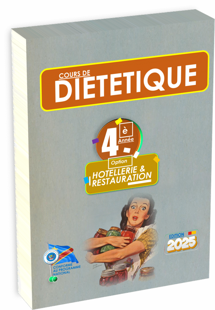 Manuel de diététique 4e année Hôtellerie-Restauration, édition 2025, conforme au programme EPST. Inclut Items EXETAT, idéal pour la rentrée scolaire 2025.