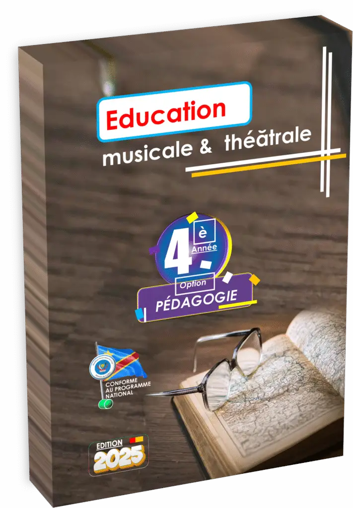 Découvrez le manuel d’Éducation musicale et théâtrale destiné à la 4ème année pédagogie générale, conçu pour la rentrée scolaire 2025 en RDC. Conforme au programme national EPST, ce manuel propose un contenu riche et adapté pour l’apprentissage effectif des notions musicales et théâtrales, favorisant la préparation aux Items EXETAT.