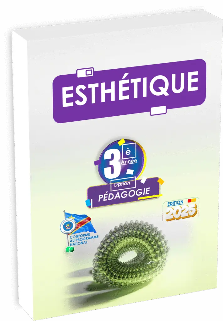Le manuel d’Esthétique pour la 3e année en Pédagogie Générale, édition 2025, est conçu pour développer la sensibilité artistique et le goût du beau chez les élèves congolais tout en respectant les objectifs fixés par le programme EPST. Destiné à accompagner efficacement la rentrée scolaire 2025, il propose une approche équilibrée entre théorie, analyse d’œuvres et exercices pratiques, facilitant la préparation aux Items EXETAT.