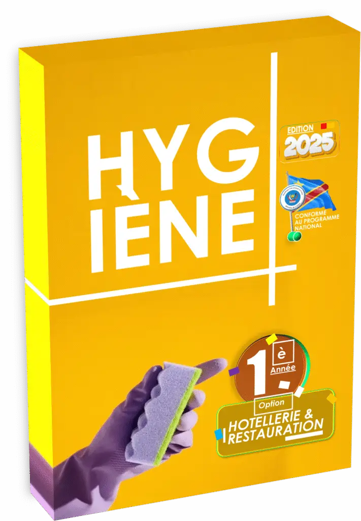 Initiez vos élèves aux bonnes pratiques sanitaires avec le manuel « Hygiène – 1ʳᵉ année Hôtellerie et Restauration », conçu selon le programme national de l’EPST. Cet outil pédagogique complet, disponible en édition 2025, forme les apprenants dès la rentrée scolaire 2025 aux normes essentielles d’hygiène personnelle, alimentaire et environnementale tout en intégrant des Items EXETAT adaptés au niveau débutant.