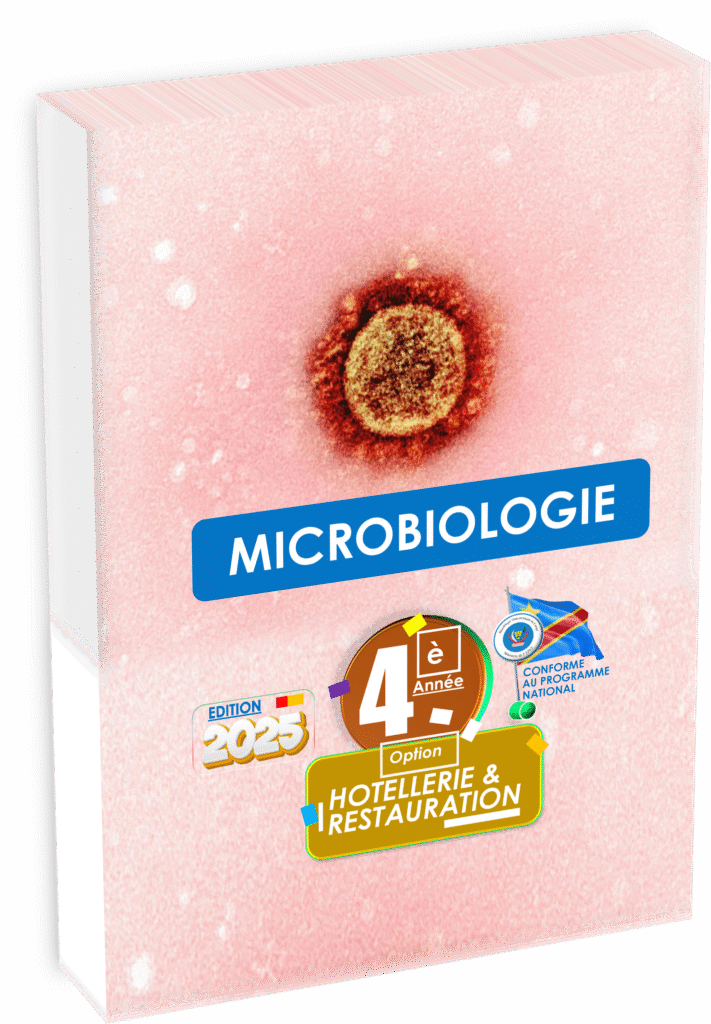 Explorez le manuel « Microbiologie – 4e année » édition 2025, conforme au programme EPST. Parfait pour la rentrée scolaire 2025 et les Items EXETAT en RDC.