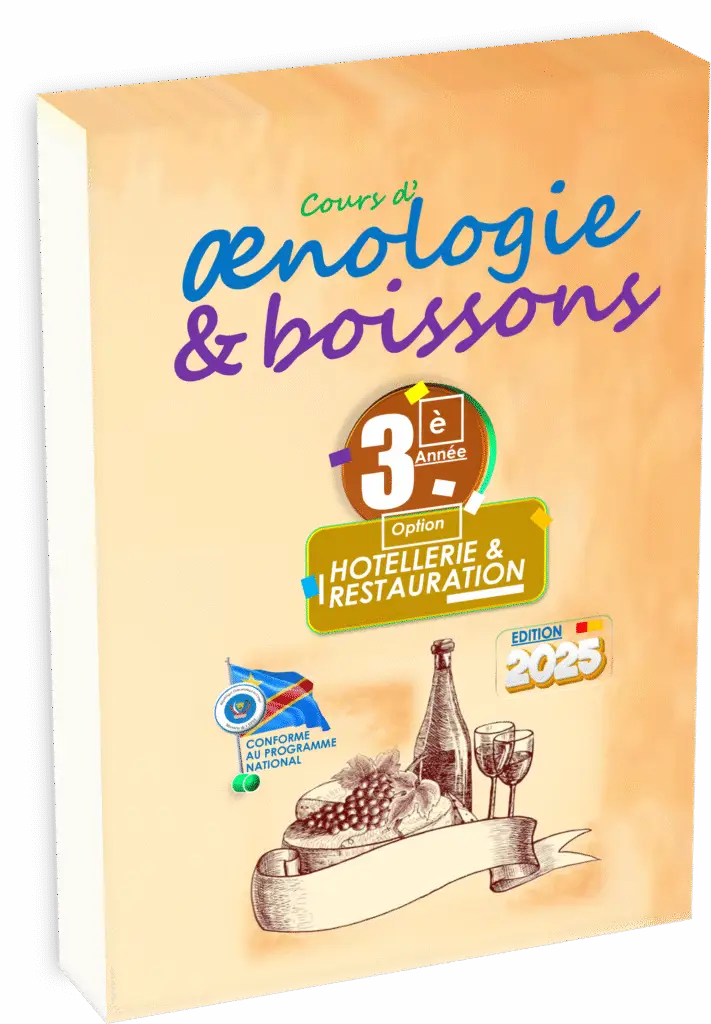 Manuel d’œnologie et boissons – 3e année Hôtellerie-Restauration, édition 2025. Conforme au programme EPST et Items EXETAT, idéal rentrée scolaire 2025.