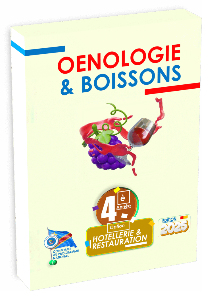 Préparez la rentrée scolaire 2025 avec « Œnologie et Boissons – 4e année », manuel conforme au programme EPST et idéal pour réussir les Items EXETAT en RDC.