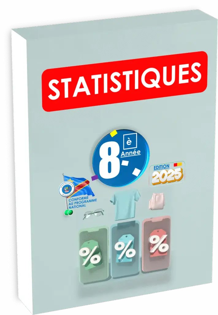 Développez les compétences mathématiques de vos élèves avec le manuel « Statistiques – 8ᵉ année », conçu selon les exigences du programme national de l’EPST. Destiné à l’enseignement secondaire en RDC, ce manuel édition 2025 initie les apprenants aux méthodes essentielles de regroupement, de traitement et d’analyse des données statistiques, tout en intégrant une préparation progressive aux Items EXETAT. Il constitue un outil pédagogique incontournable pour réussir la rentrée scolaire 2025.