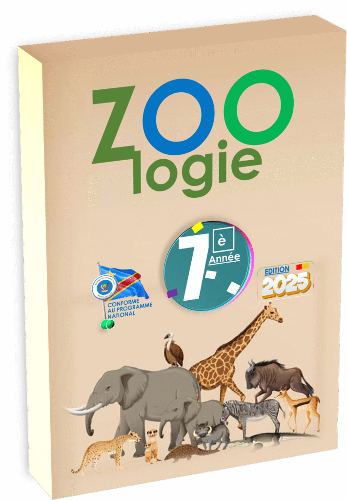 Découvrez le manuel de zoologie pour la 7e année en RDC : conforme au programme national, il introduit l’étude des animaux à travers des illustrations pédagogiques et des activités adaptées au niveau des élèves. Parfait pour développer les bases en sciences naturelles.