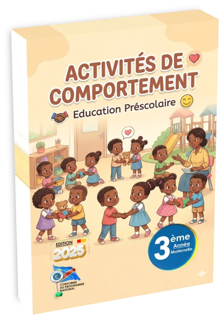 Couverture du manuel d'activités de comportement pour la 3ème année maternelle en RDC.