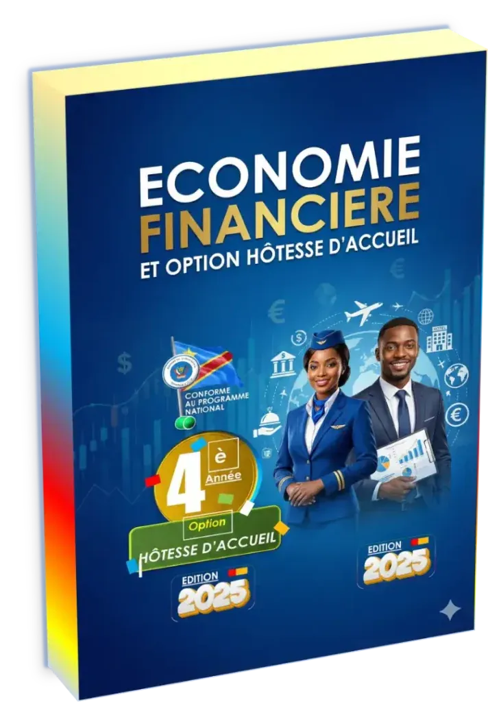 Couverture du manuel d'Économie Financière pour la 4ème année, option Hôtesse d'Accueil en RDC