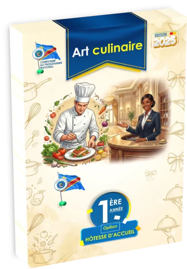 Couverture du manuel de Techniques d'Accueil pour la 2ème année, option Hôtesse d'Accueil en RDC.