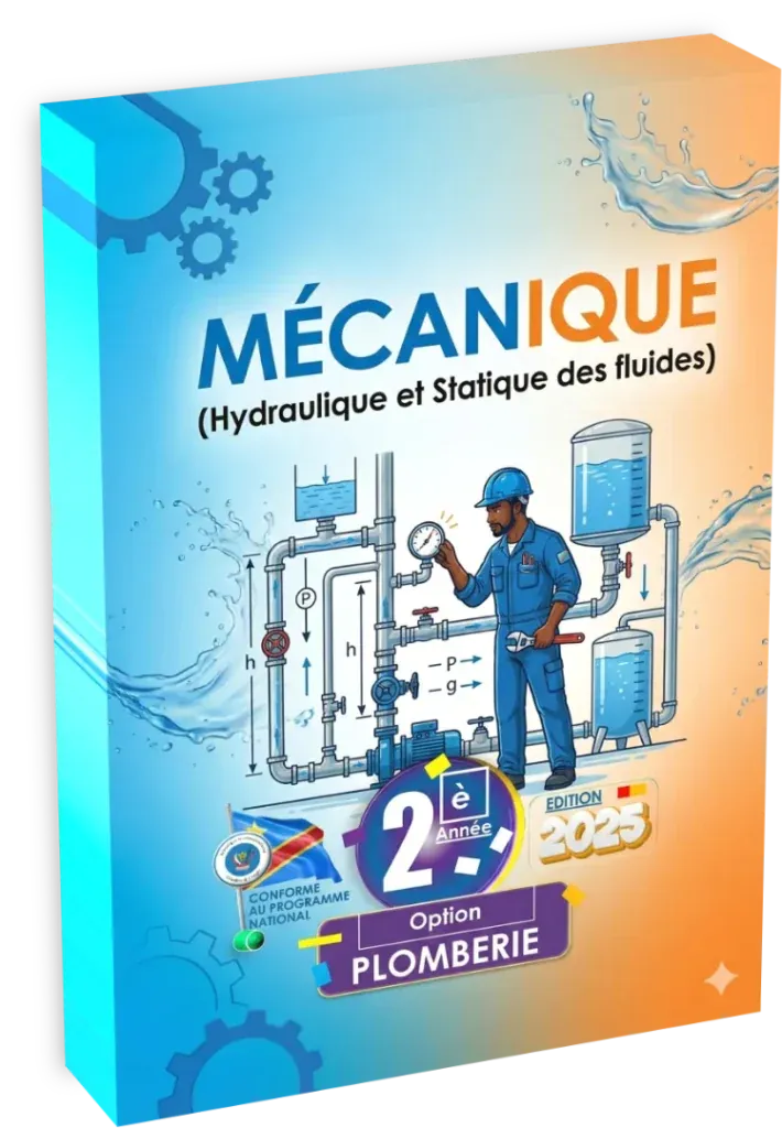 Couverture du manuel de Mécanique pour la 2ème année, option Plomberie, programme de la RDC.