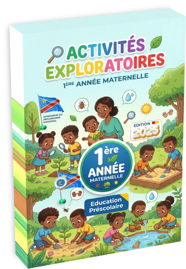 Couverture du manuel d'activités exploratoires pour la 1ère année de maternelle en RDC.
