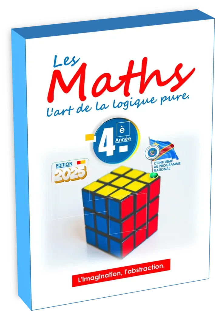 Couverture du manuel de Mathématiques pour la 4ème année, programme de la RDC, édition 2025.