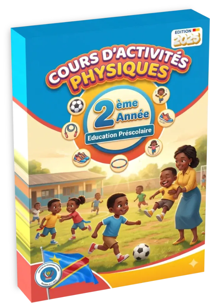 Couverture du manuel d'activités physiques pour la 2ème année de maternelle en RDC