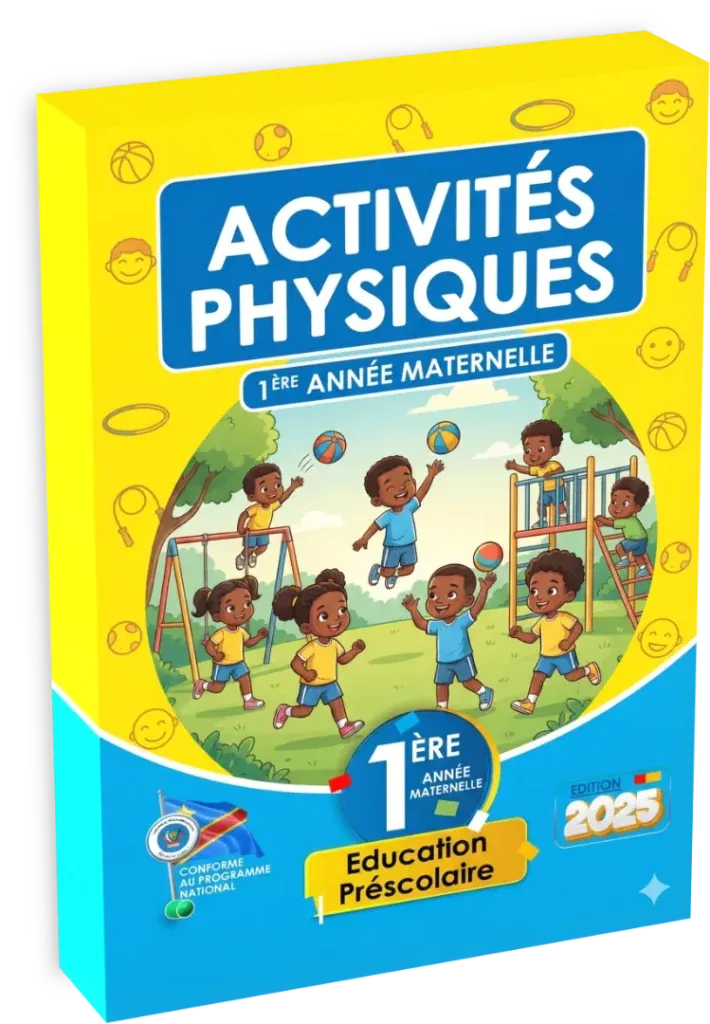 Couverture du manuel d'activités physiques pour la 1ère année maternelle en RDC.
