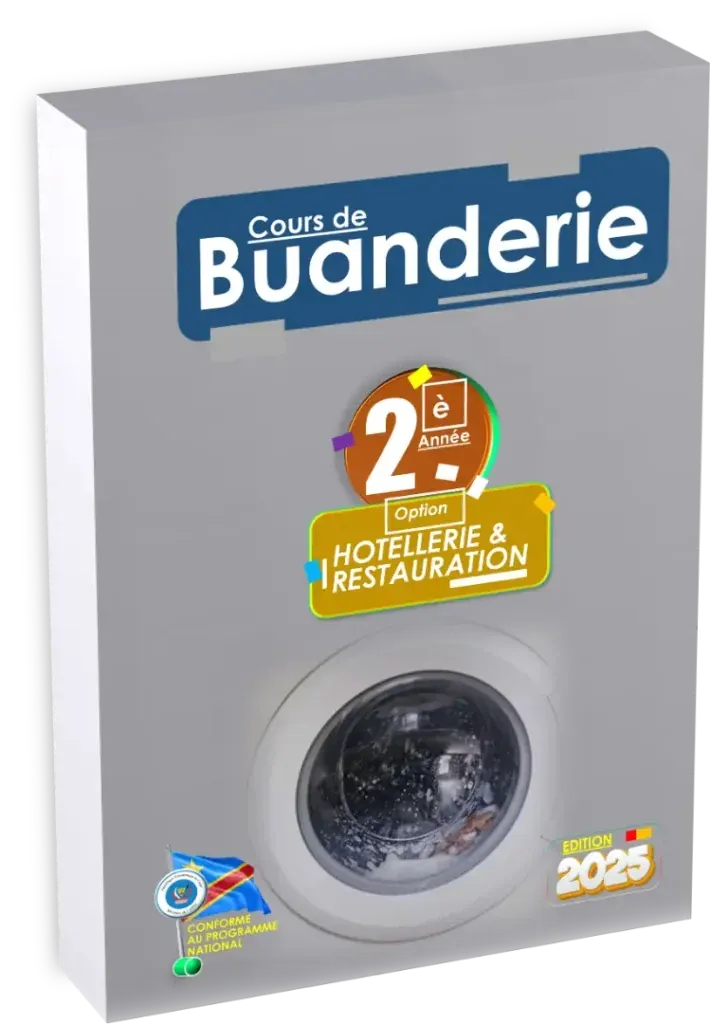 Couverture du manuel de cours de buanderie pour la 2ème année en Hôtellerie et Restauration.