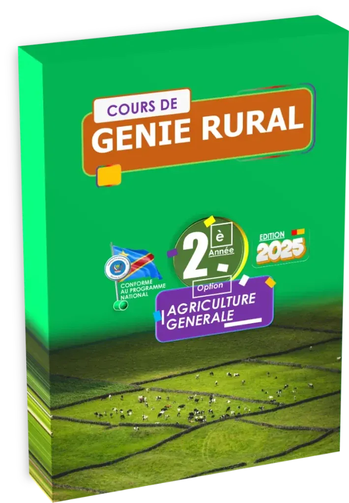 Couverture du manuel de cours de Génie Rural pour la 2ème année en Agriculture Générale.