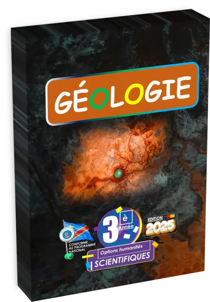 Couverture du manuel de cours de géologie pour la 3ème année option scientifique en RDC.
