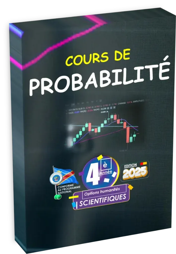 Couverture du manuel de cours de probabilité pour la 4ème année scientifique en RDC.