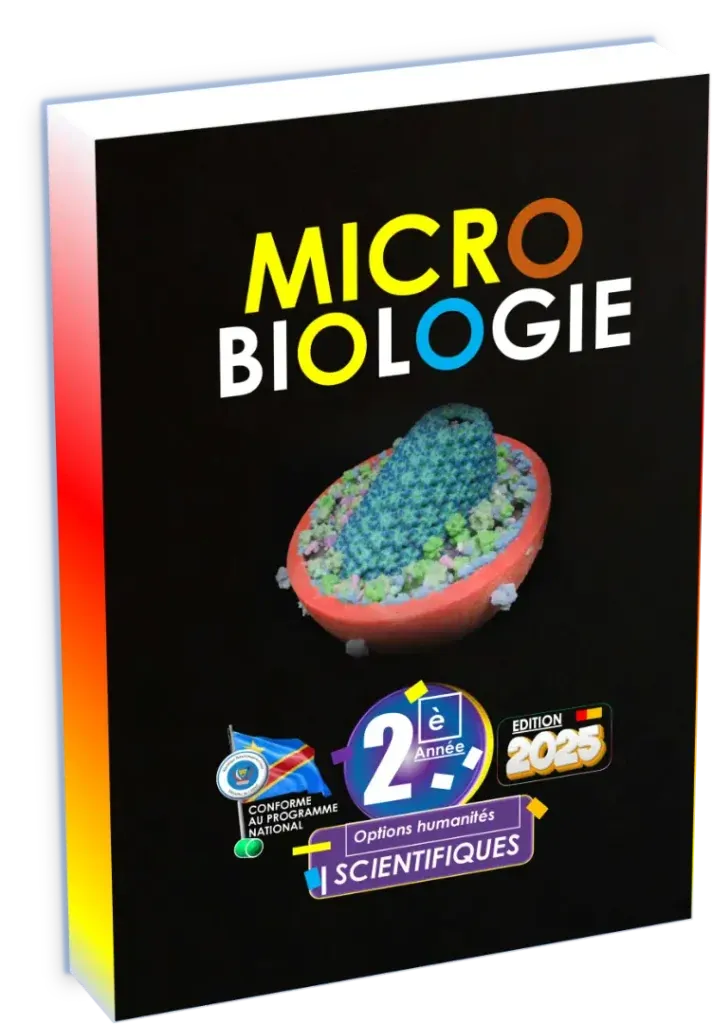 Couverture du manuel de Microbiologie pour la 2ème année option scientifique en RDC.