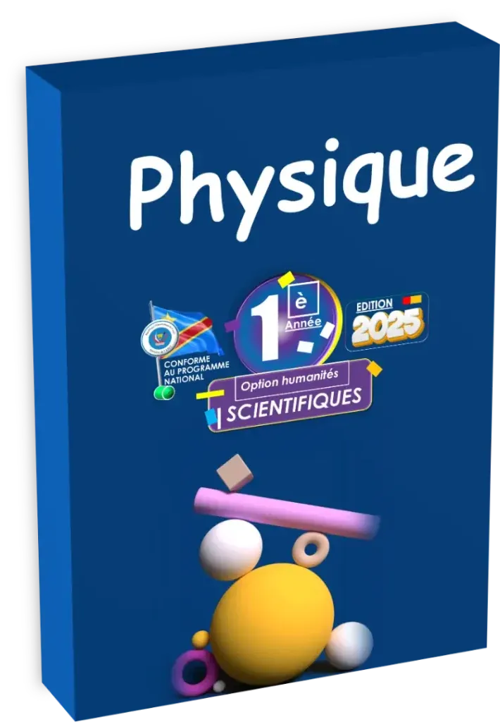 Couverture du manuel de Physique pour la 1ère année de l'option scientifique en RDC