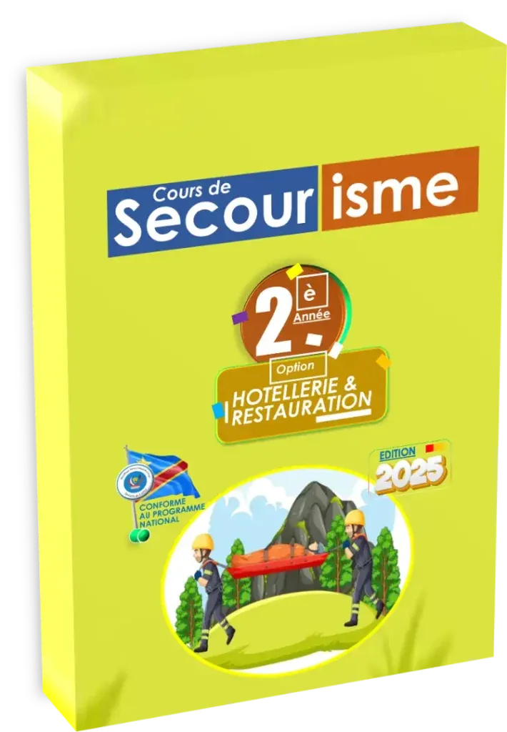 Couverture du manuel de cours de secourisme pour la 2ème année en hôtellerie et restauration.