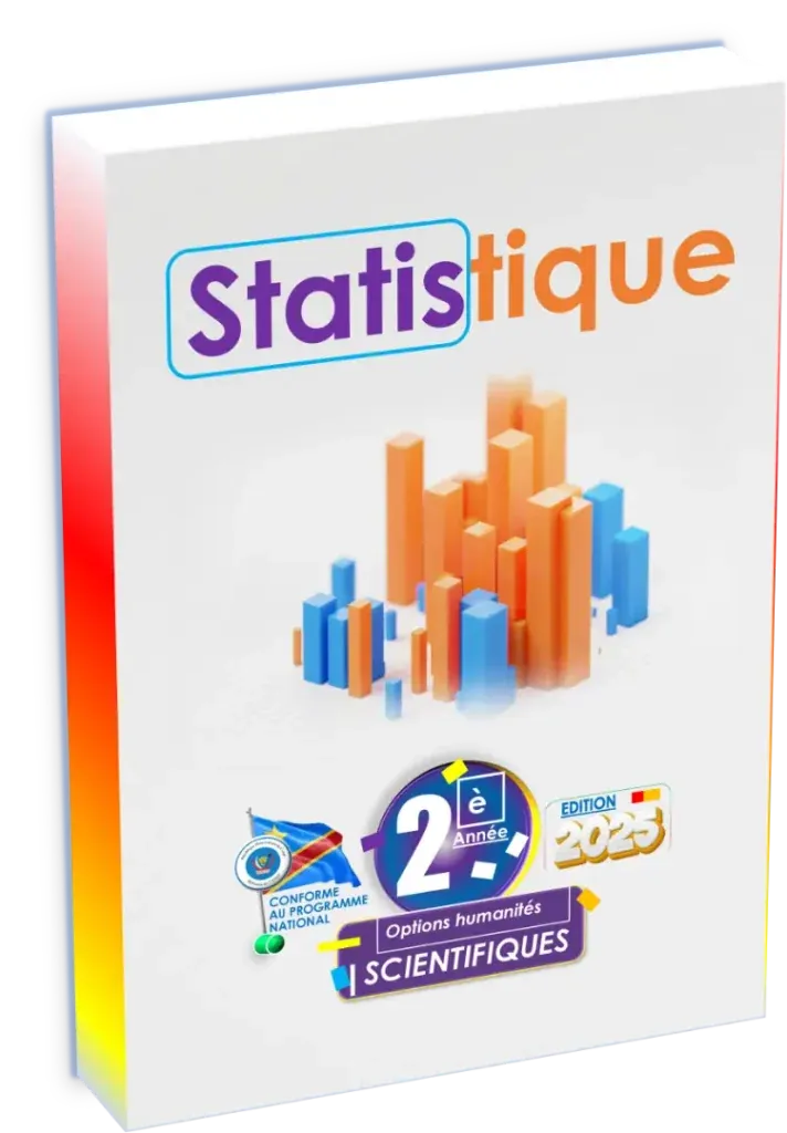 Couverture du manuel de cours de statistique pour l'option scientifique en RDC, 2ème année.