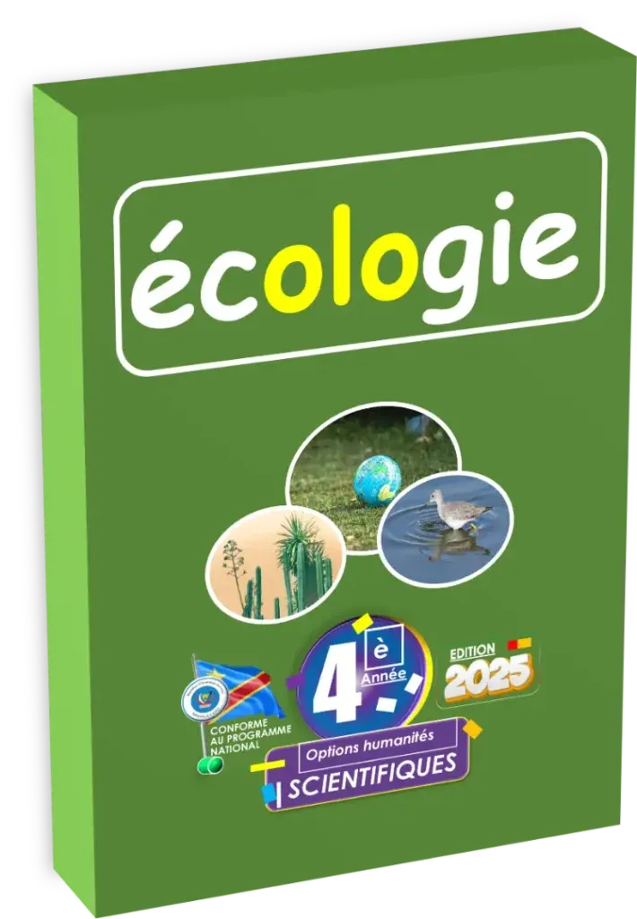 Couverture du manuel d'Écologie et Évolution pour la 4ème année option scientifique en RDC.