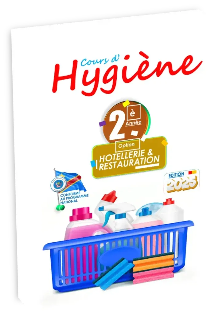 Couverture du manuel scolaire de cours d'hygiène pour la 2ème année en hôtellerie et restauration.