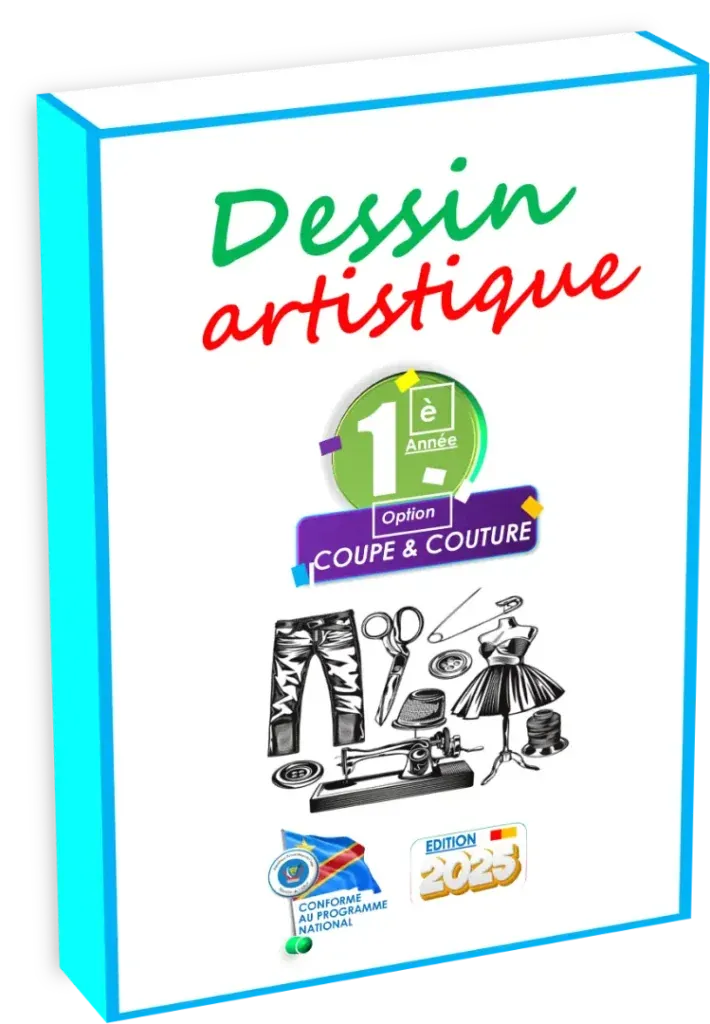 Couverture du manuel de Dessin Artistique pour la 1ère année de l'option Coupe et Couture en RDC.